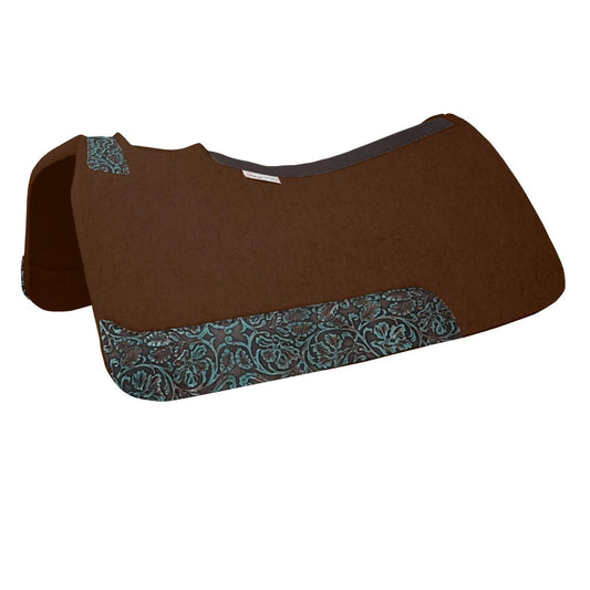 5-Star 7/8" Contoured Chocolate All Around Pad-Cowboyt Tool Turquoise/Brown