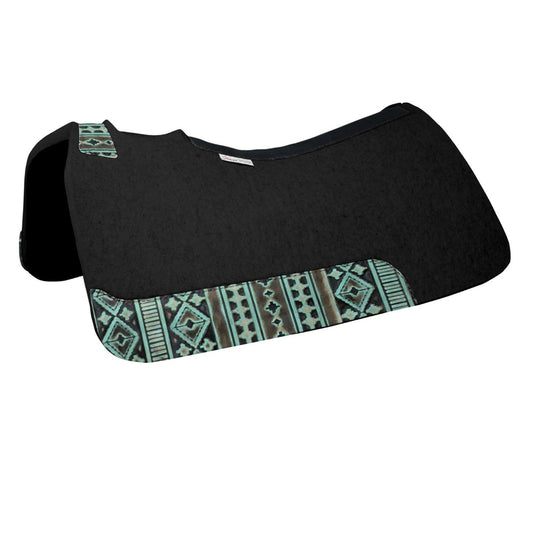 5-Star 7/8" Contoured Black All Around Pad-Navajo Turquoise/Brown