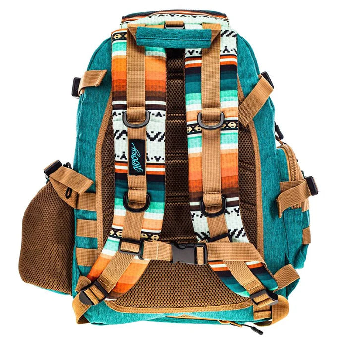 Hooey Mule Serape Backpack- Teal/Tan