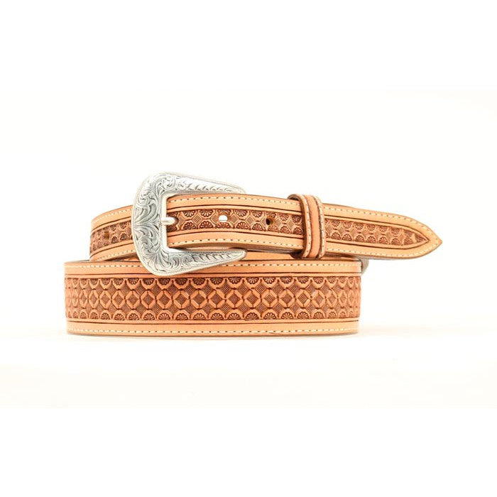 Nocona Men's Square Basket Tapered Belt - Natural Colour