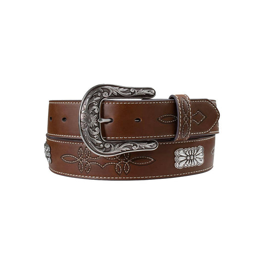 Nocona Women's Boot Stitch Concho Belt - Brown