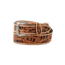 Nocona Floral Hand Tooled Belt - Tan