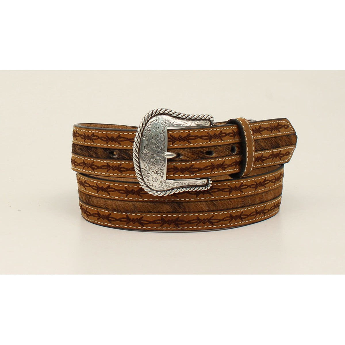 Nocona Men's  Calf Hair Belt- Tan