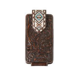 Nocona Cell Phone Case - Floral Embossed Cross Embroidered