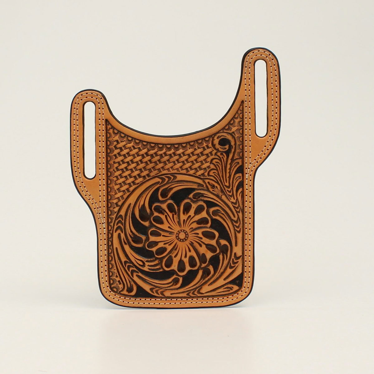 Nocona Cell Phone Holster - Floral Tooled Tan