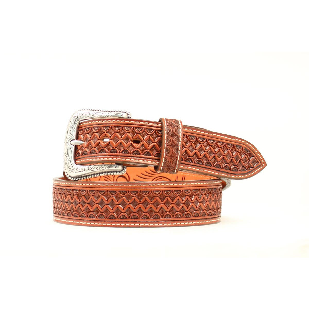 Nocona Men's Hand Tooled Western Belt - Tan