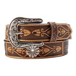 Nocona Ladies 1 1/2" Daisy Concho Belt- Brown