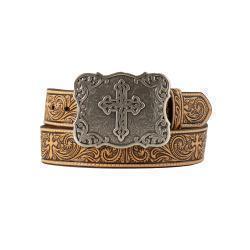 Nocona Women's Embossed Cross Belt - Natural