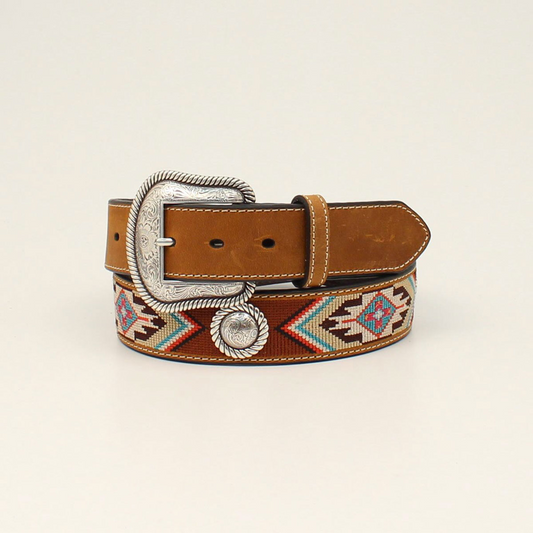 Nocona Women's Embroidered Southwestern Concho Belt - Medium Brown