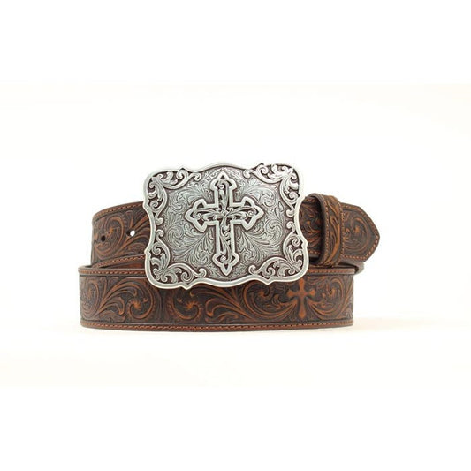 Nocona Ladies Tooled Belt - Brown