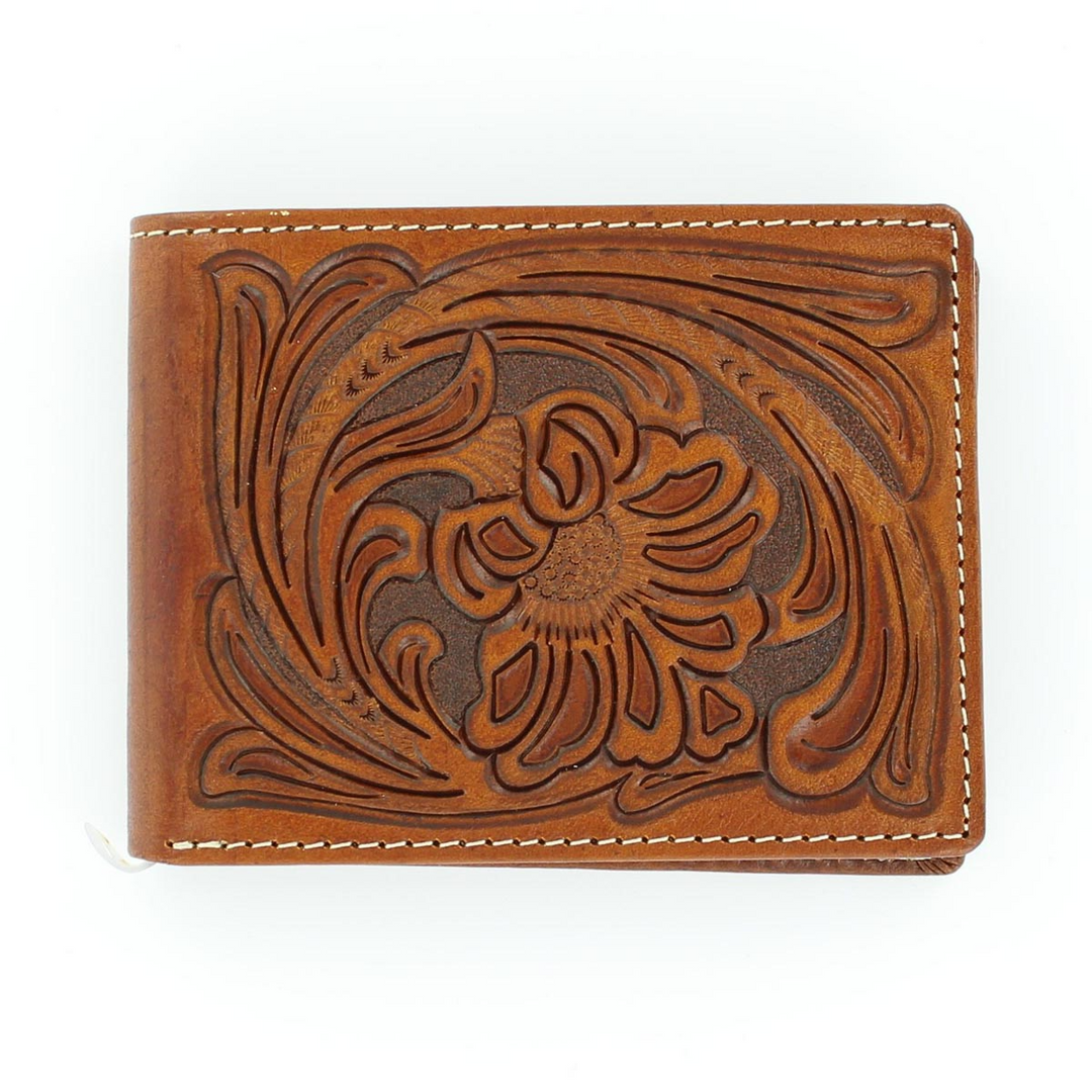 Nocona Mens Bifold Wallet - Tan Tooled