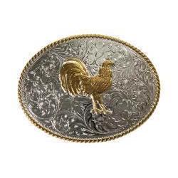 Nocona Men's Oval Standing Rooster Belt Buckle-