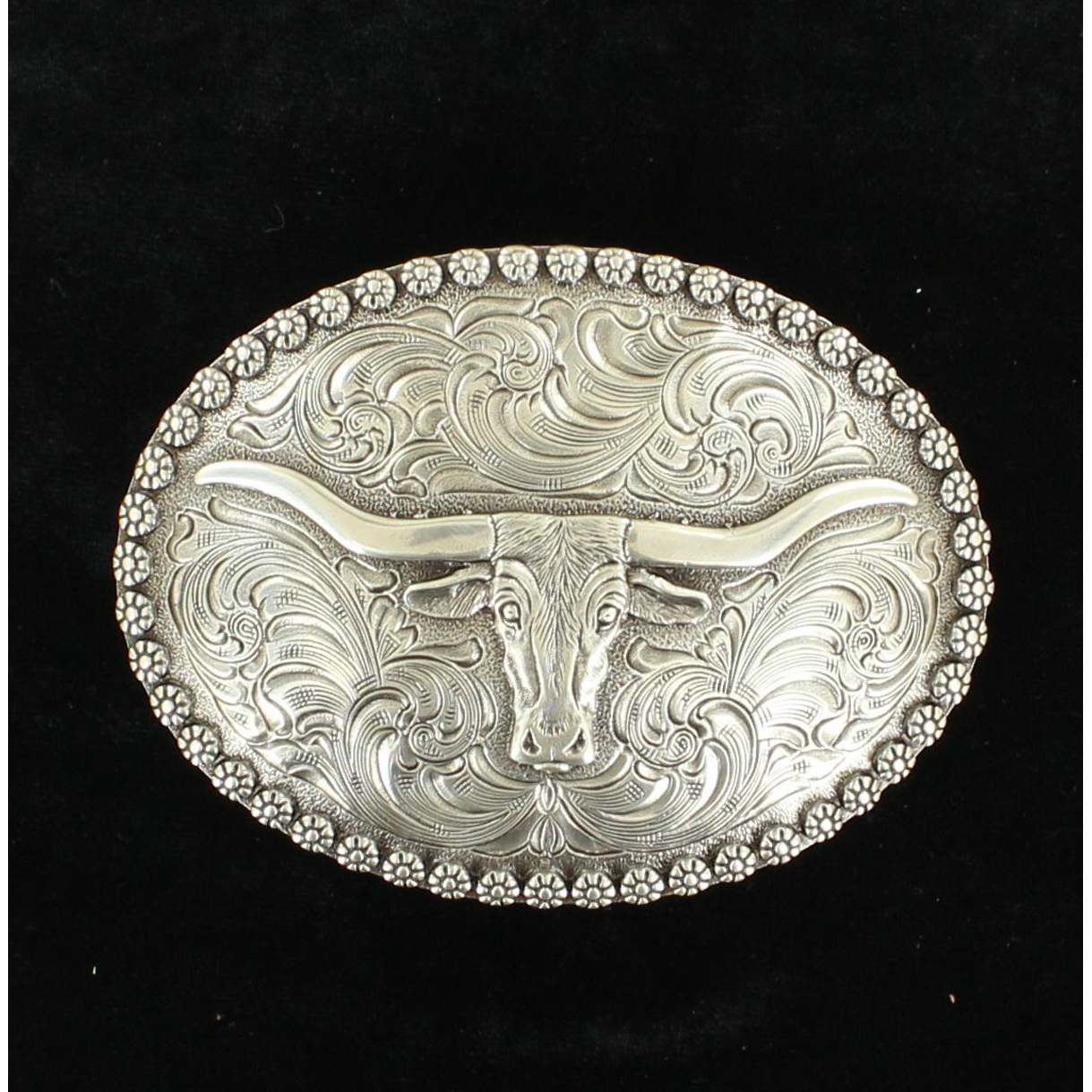 Nocona Oval Buckle - Longhorn Berry Edge