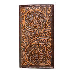 Nocona Men's Rodeo Floral Embossed Wallet- Brown