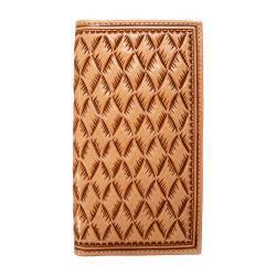 Nocona Men's Rodeo Wallet with Large Basketweave- Natural