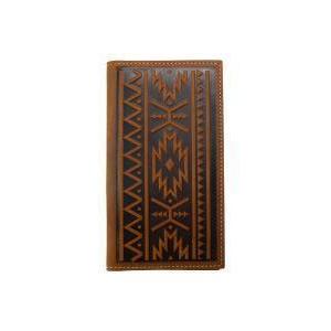 Nocona Men's Rodeo Wallet Southwest Embossed- Medium Brown
