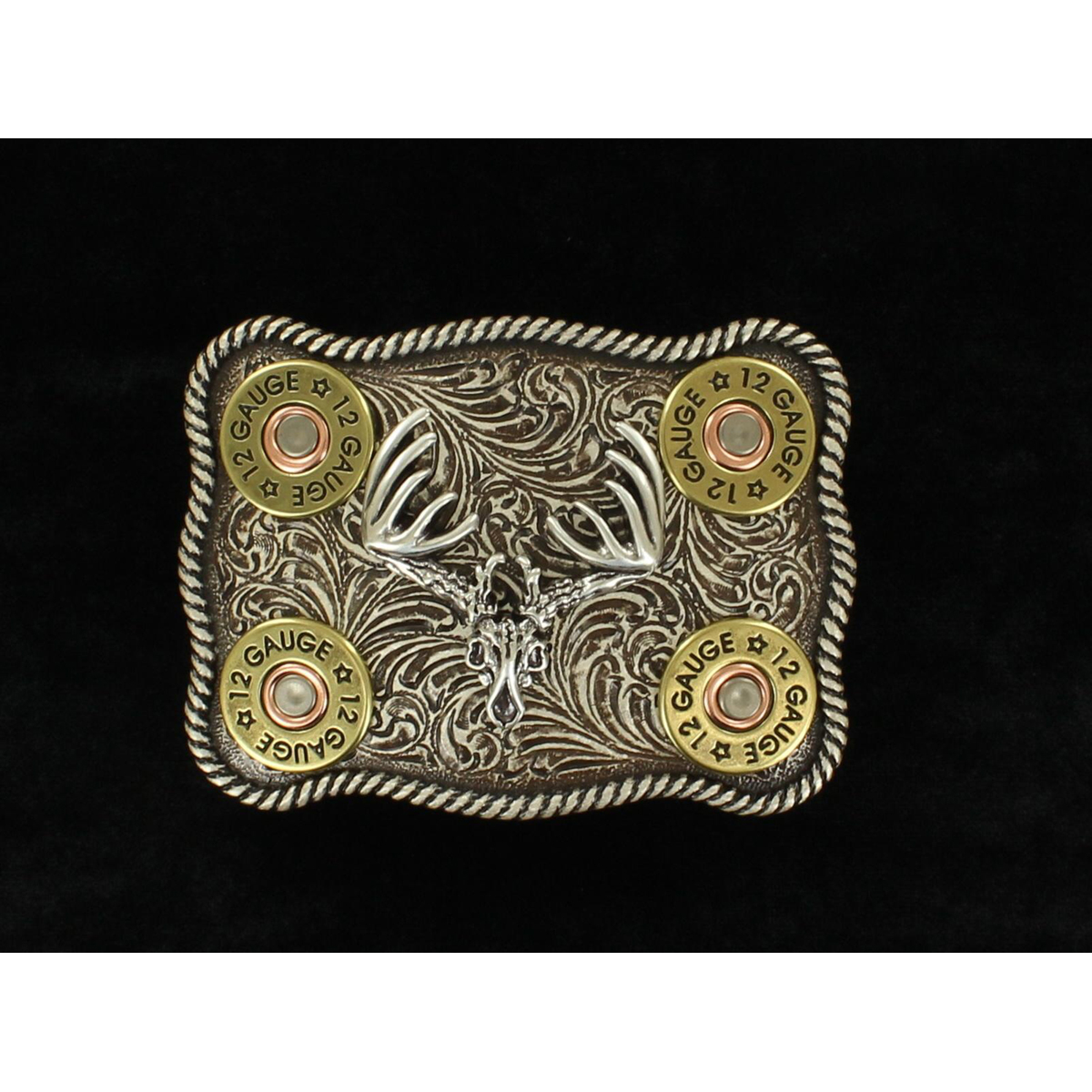 Nocona Men's Rectangle Skull Shotgun Shell Buckle - Silver - Irvine Tack & Western Wear