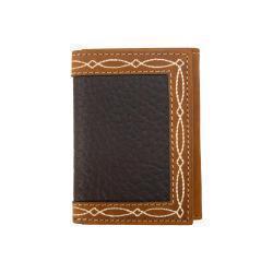 Nocona Men's Trifold Wallet with Bootstich Edge- Brown