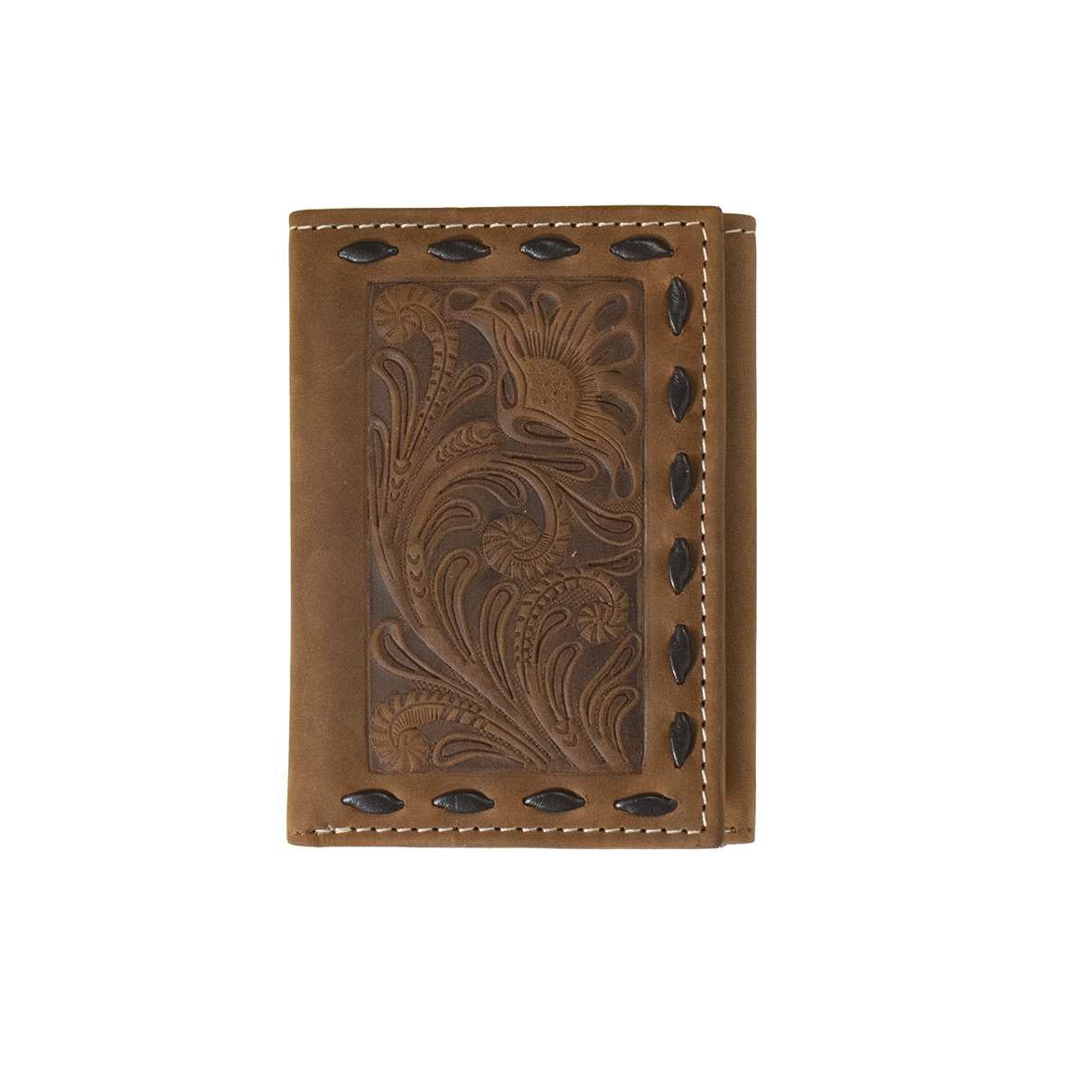 Nocona Trifold Floral Embossed Wallet - Chocolate/Brown