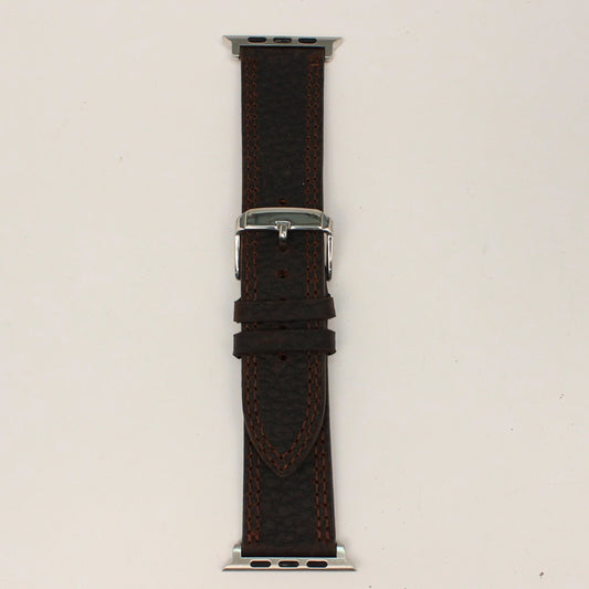 Nocona Double Stitch iWatch Band - Brown