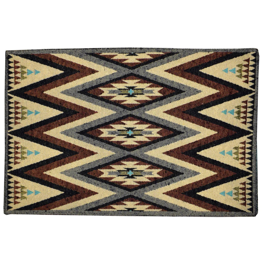El Paso Southwest Jacquard Table Mats - Natural/Brown/Grey