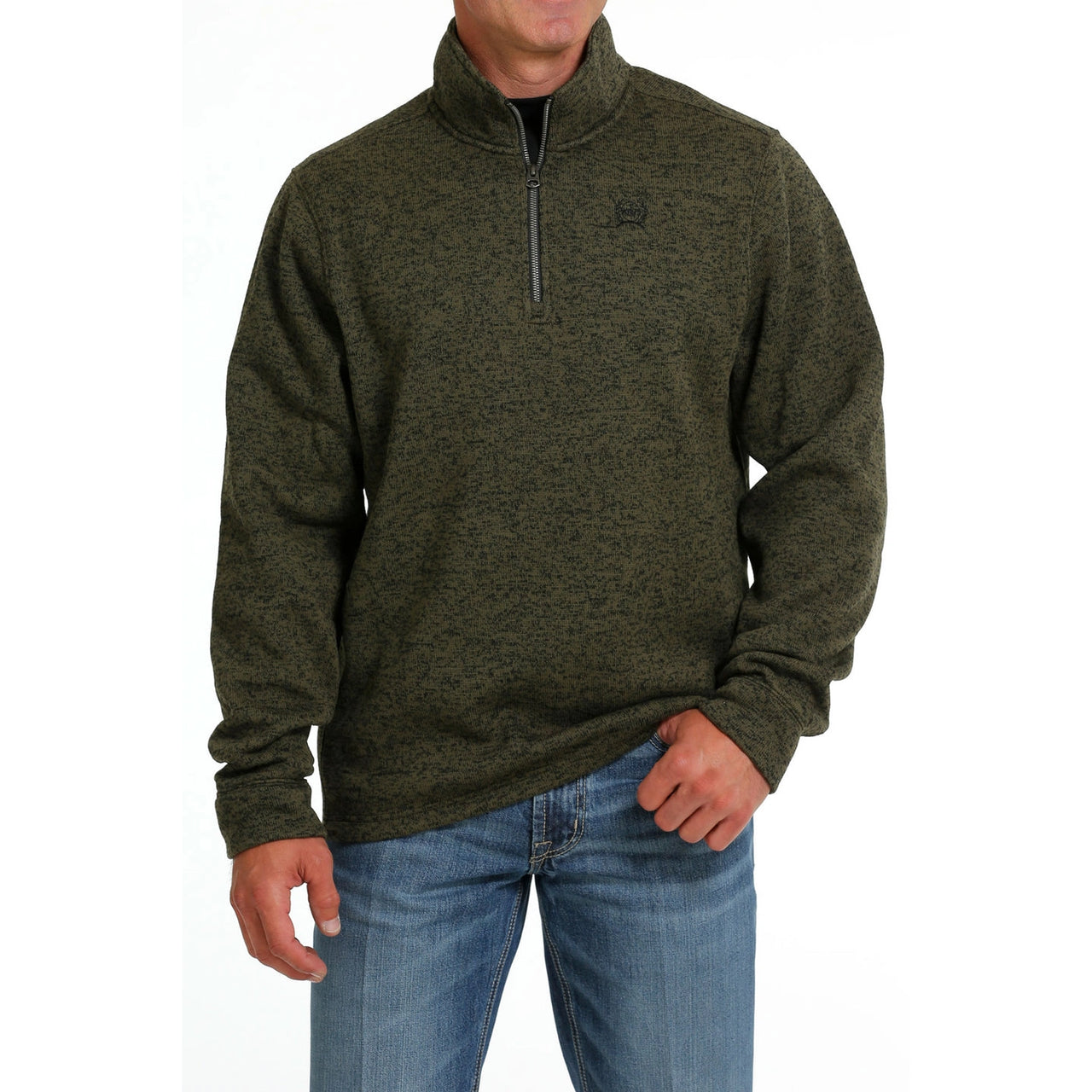 Cinch Men's 1/4 Zip Pullover Sweater - Olive