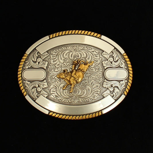 Crumrine Oval Engravable Buckle - Bull Rider