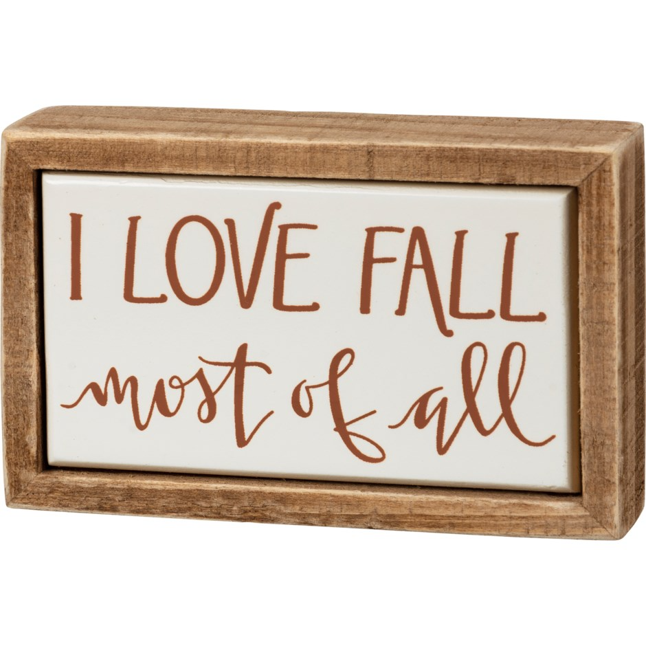 Box Sign Mini - I Love Fall