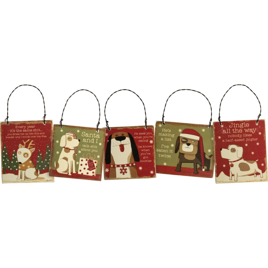 Xmas Ornament Set - Sassy Dogs