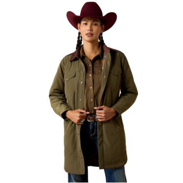 Ariat Women's Dilon Parka Jacket - Ivy Green/Chicory Coffee