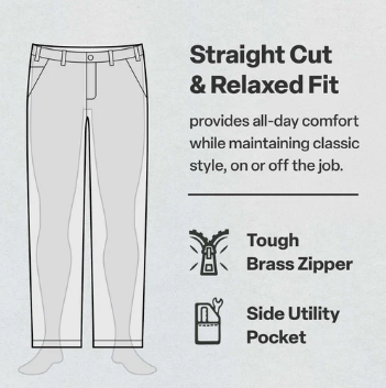 Berne Heartland Men's Washed Duck Relaxed Fit Carpenter Pant