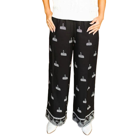 Lucky & Blessed Women's Wide Leg Pants - Black