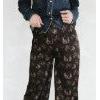 Lucky & Blessed Women's Western Printed Wide Leg Pants - Black Camel