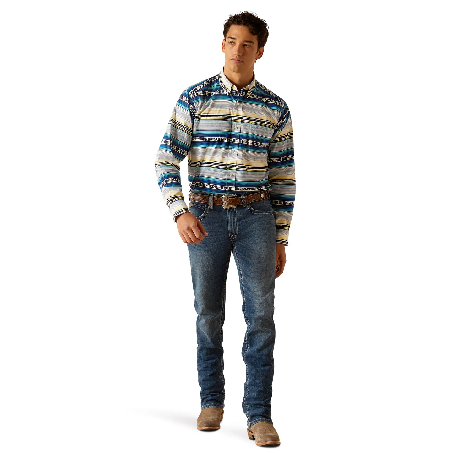 Ariat Men's Peter Fitted Long Sleeve Shirt - Blue