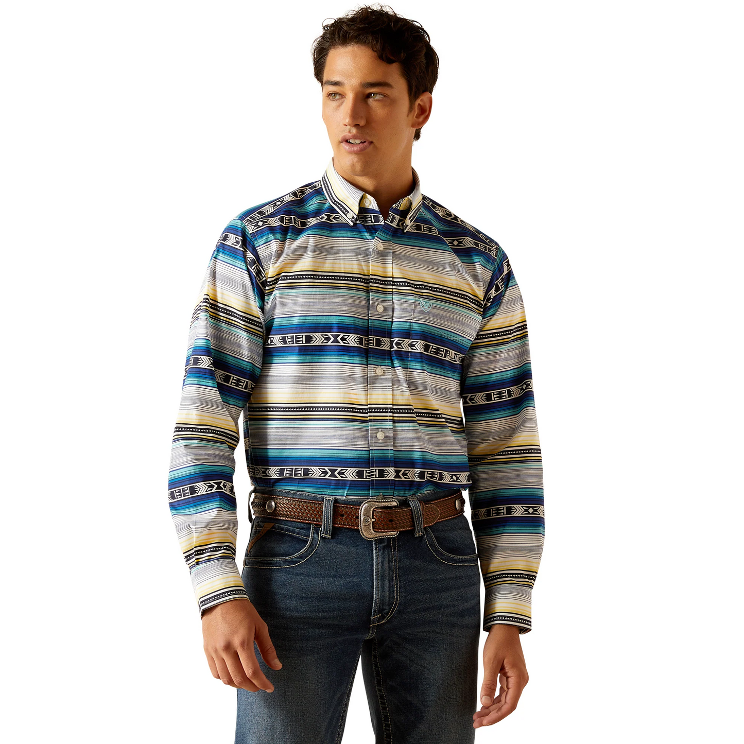 Ariat Men's Peter Fitted Long Sleeve Shirt - Blue