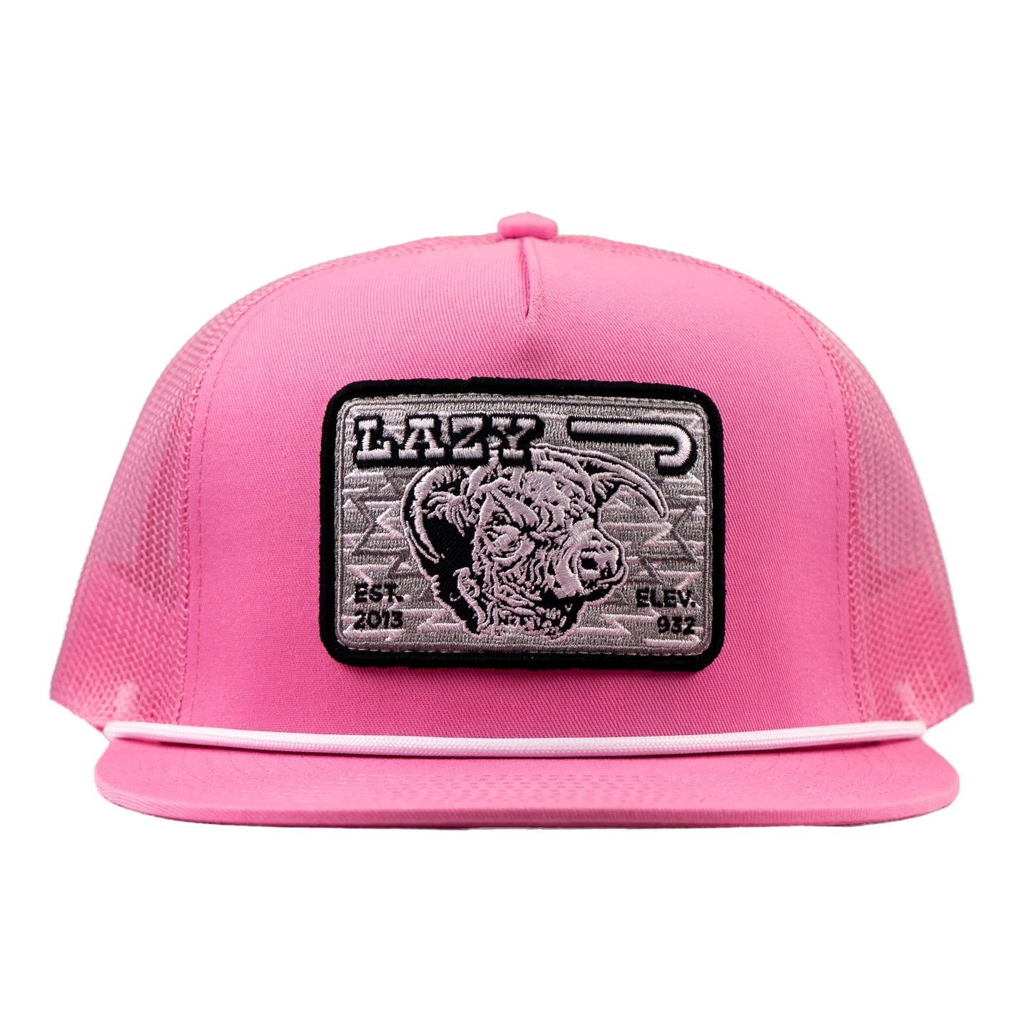Lazy J Ranch Cowpoke Classic Rope Trucker Flat Brim Cap - Pink