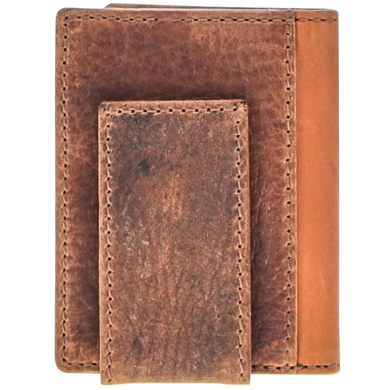 Hooey Men's Punchy Classic Bifold Money Clip Wallet - Brown/Tan