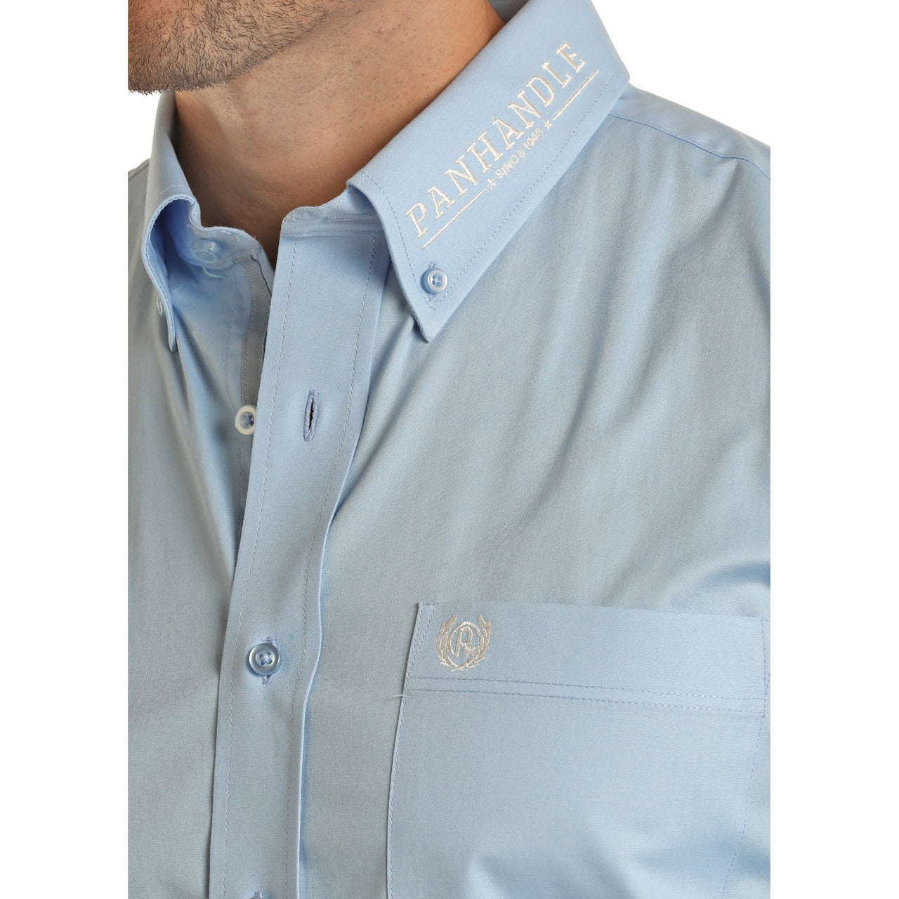 Panhandle Select Men's Solid Poplin Button-Down Shirt - Aqua