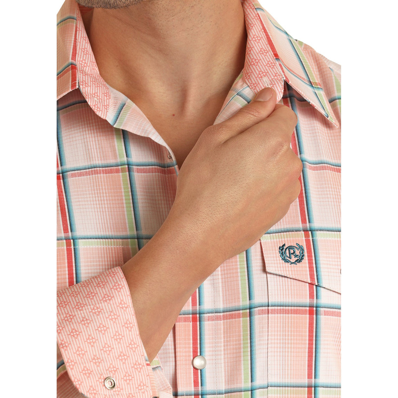 Panhandle Select Men's Long Sleeve 2 Pocket Snap Shirt - Melon