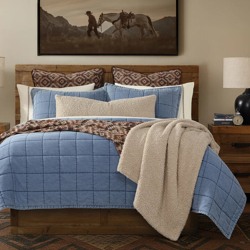 Hi End Accents Stonewashed Denim Quilt Set-