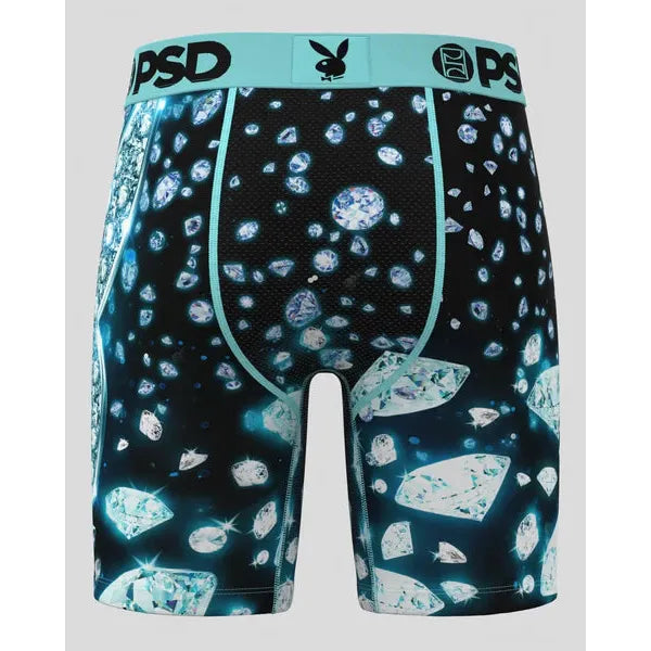 PSD Underwear Men's Playboy VVS Boxer Brief -  Black/Teal