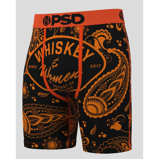 PSD Underwear Whiskey Bent - Whiskey & Women Standard Length Briefs - Orange/Black