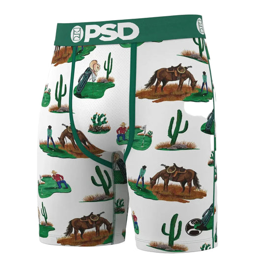 PSD Underwear Hooey Cowboy Golf Standard Length Brief's - White/Green