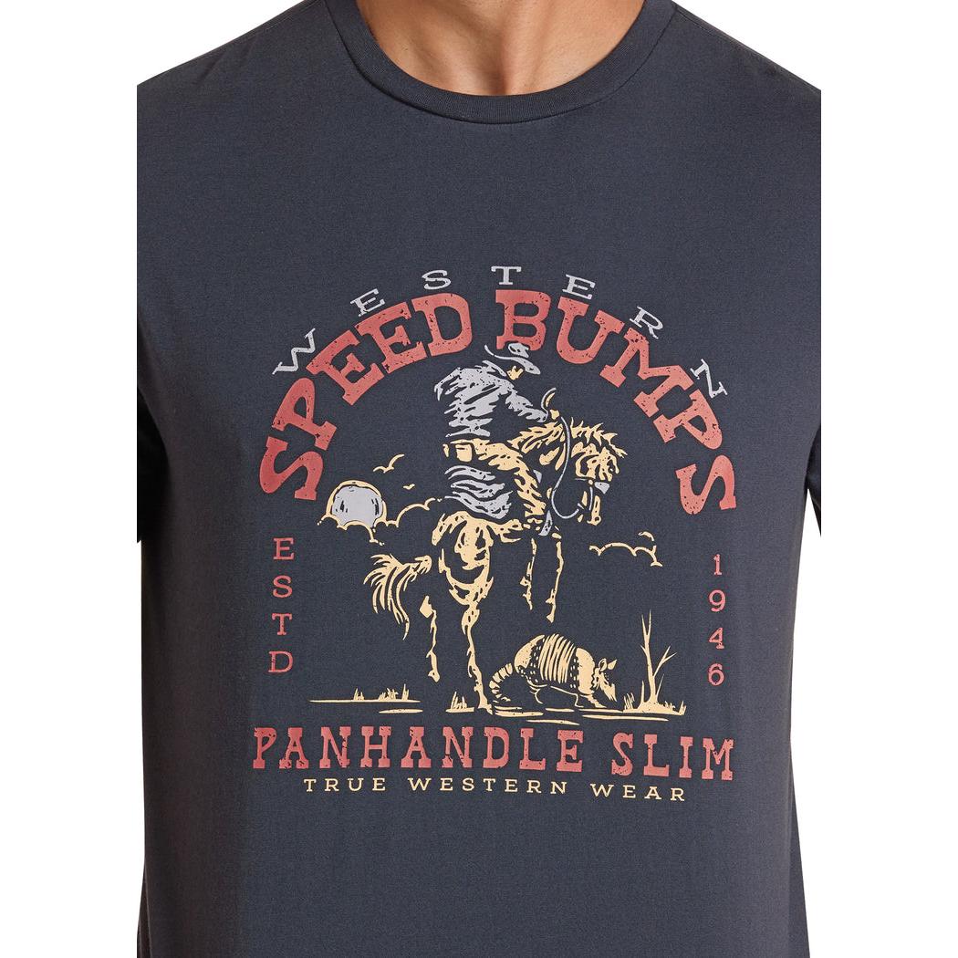 Panhandle Slim Men's Speed Bumps Graphic Short Sleeve Tee Shirt - Black