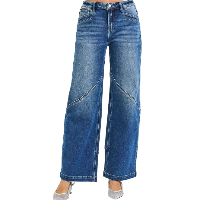 Risen Women's Slouchy Wide Jeans - Dark - Irvine Tack & Western Wear