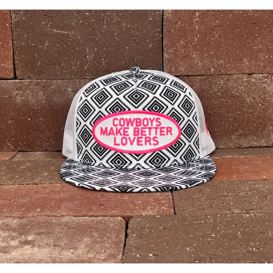 Cactus Alley PW Better Lovers Mesh Snapback Cap - Black/White Aztec