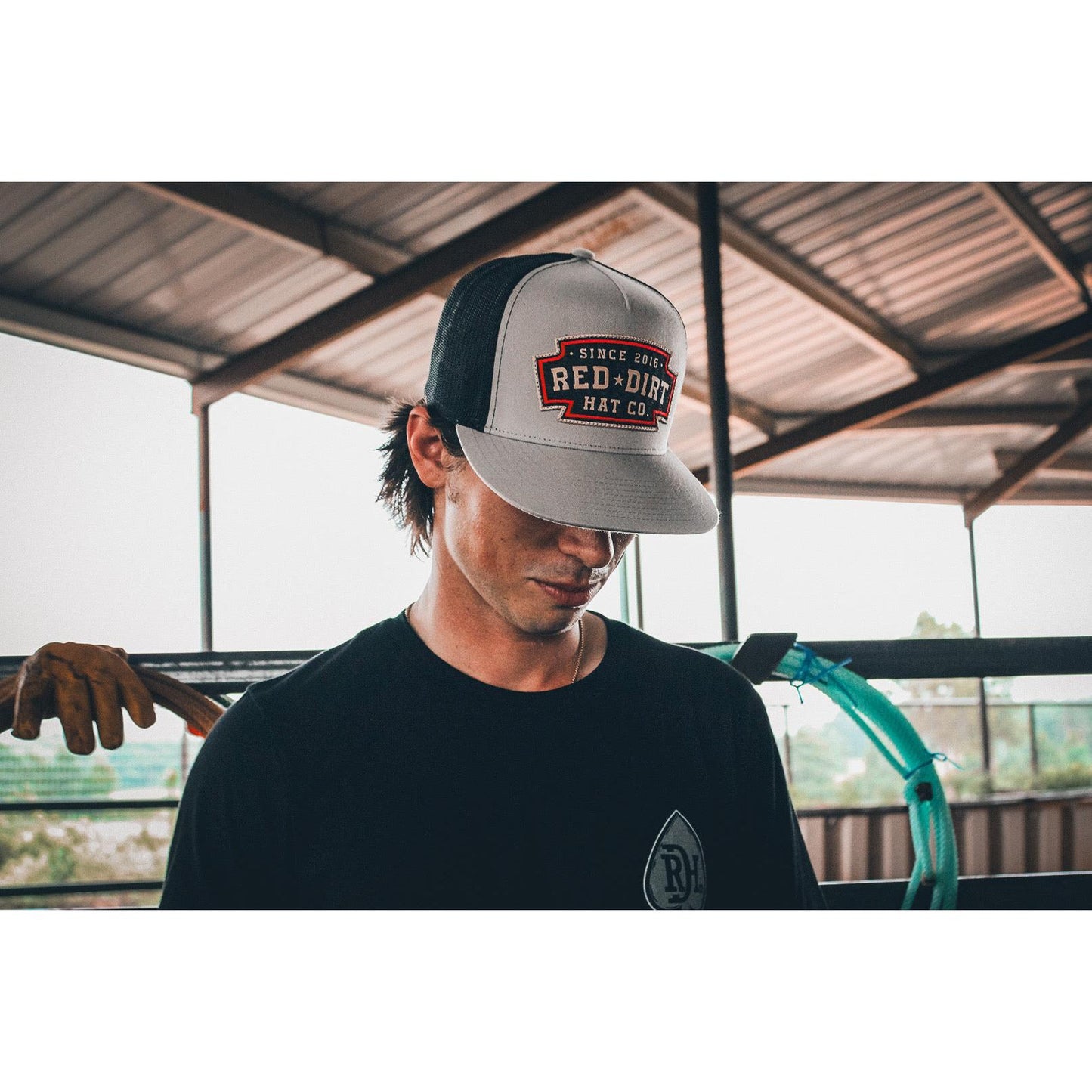 Red Dirt Hat Co. Up In Lights 5 Panel  Cap - Silver/Black