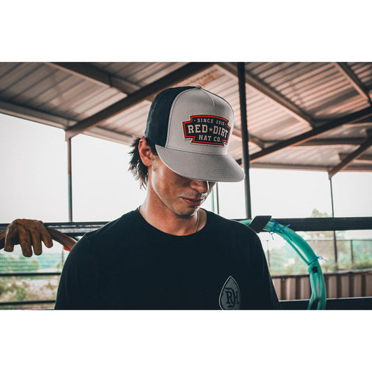 Red Dirt Hat Co. Up In Lights 5 Panel  Cap - Silver/Black