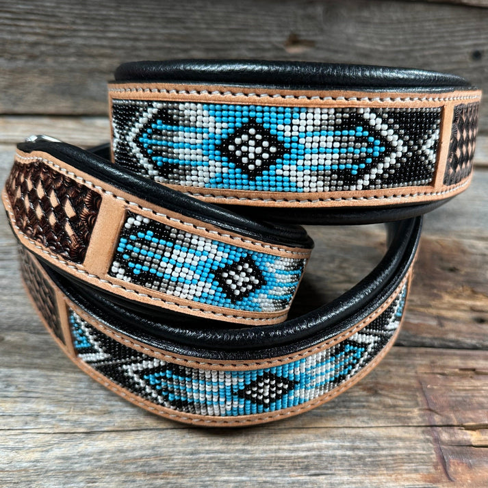 Rodeo Drive Blue Beaded Dog Collar