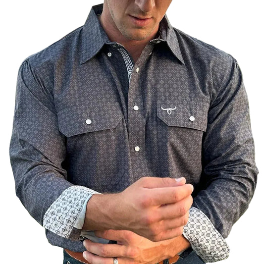 Drover Men's Signature Series Performance Vent Long Sleeve Shirt - High Plains Drifter